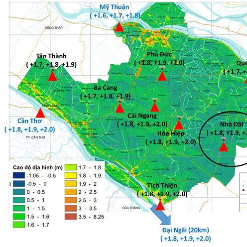 Điều tra, khảo sát mực nước ứng với các cấp báo động lũ tại các vị trí trên địa bàn tỉnh Vĩnh Long